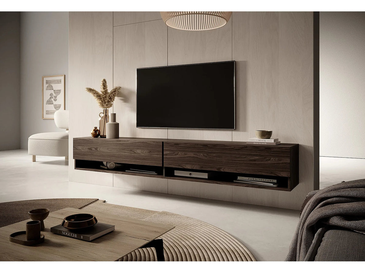Meuble TV Effet Noyer 200 cm - MIRRGO vue 2