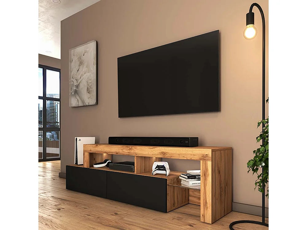 Meuble TV en Chêne Noir - ASTEN