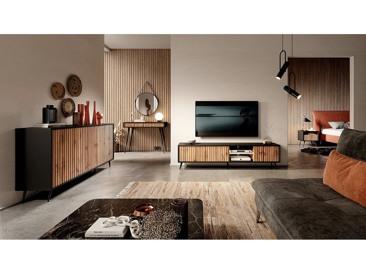 Meuble TV Bas Noir - SELSEY vue 2