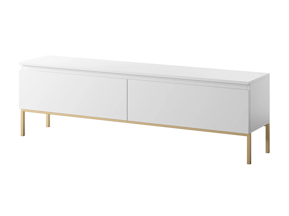 Meuble TV en Bois Blanc 150 cm Doré - BEMMI vue 3