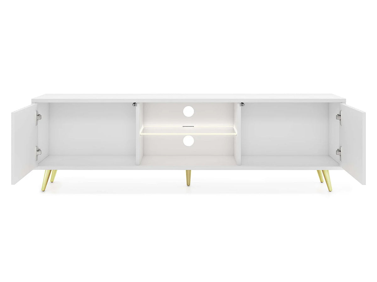 Meuble TV en Bois Blanc 135 cm - SELSEY vue 7