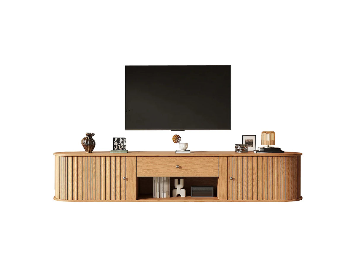Meuble TV Bas en Bois 180 cm 2 Portes 1 Tiroir - MODERNLUXE vue 5