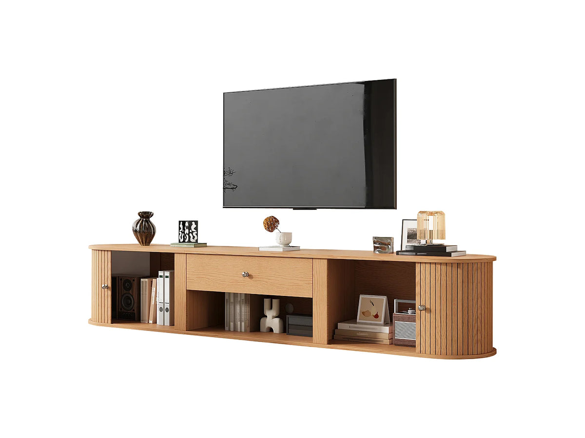 Meuble TV Bas en Bois 180 cm 2 Portes 1 Tiroir - MODERNLUXE vue 6