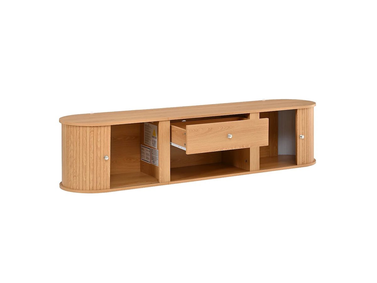 Meuble TV Bas en Bois 180 cm 2 Portes 1 Tiroir - MODERNLUXE vue 9