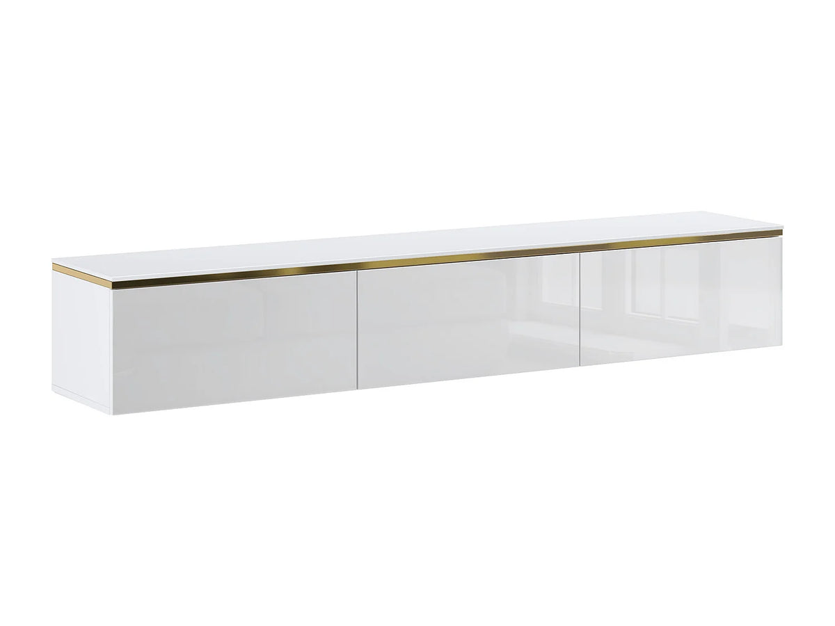 Meuble TV Suspendu Blanc - VUKIA vue 3