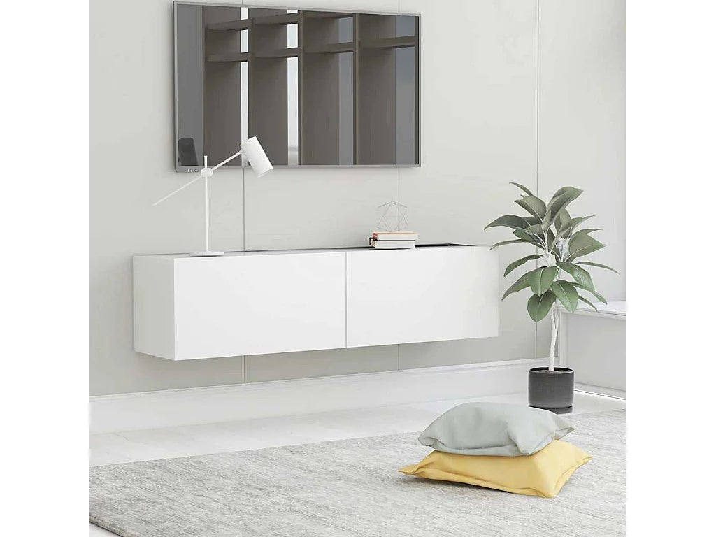 Meuble TV en Bois Blanc 120 cm - VIDAXL