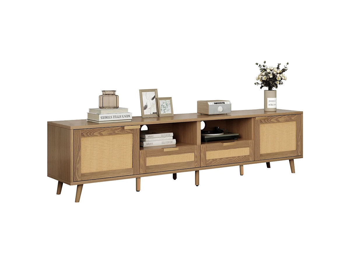 Meuble TV en Bois Moderne 200 cm 2 Portes - MODERNLUXE vue 6