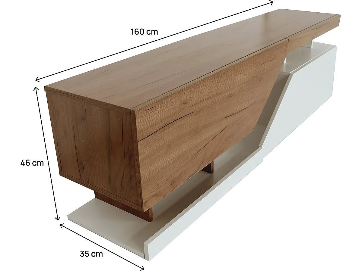 Meuble TV en Bois Blanc - HABITAT ET JARDIN vue 3
