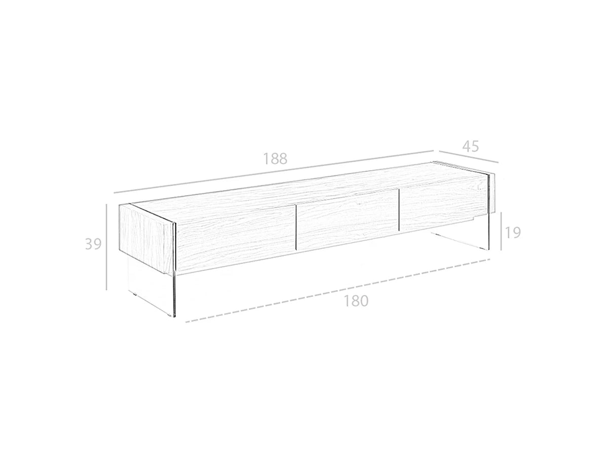 Meuble TV d'Angle Moderne 45 cm Marron Bois Foncé - ANGEL vue 7