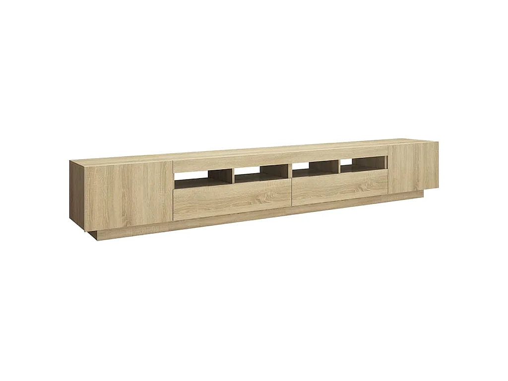 Meuble TV Effet Chêne Bois Clair 260 cm - VIDAXL vue 6