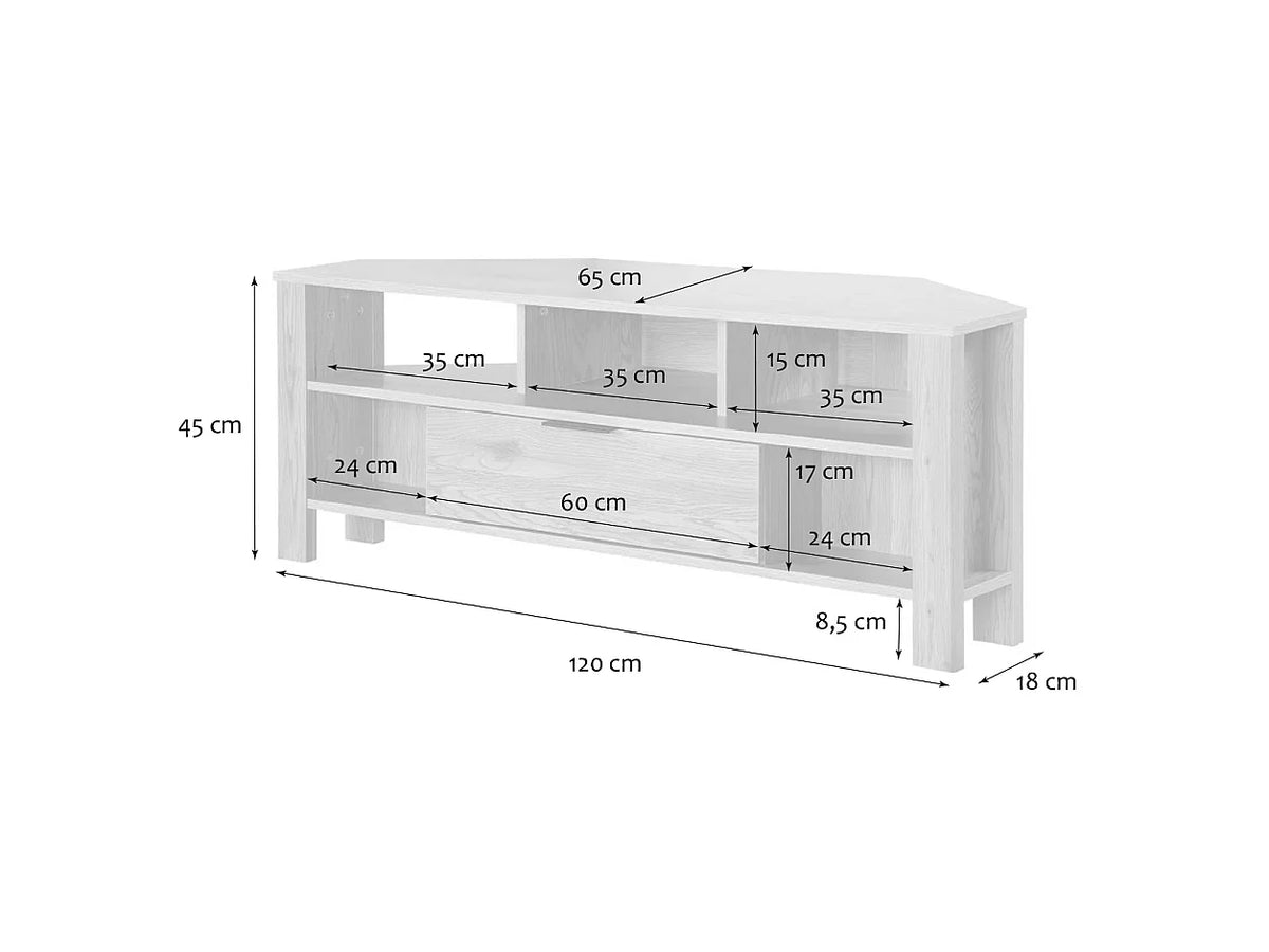 Meuble TV Bas en Bois - CALICOSY vue 8
