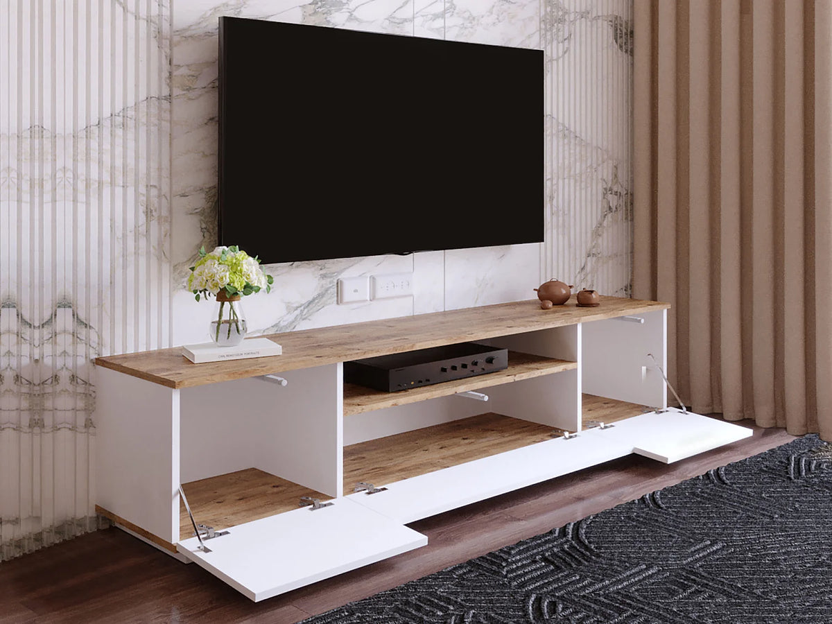 Meuble TV en Bois Blanc - LOTULA vue 4
