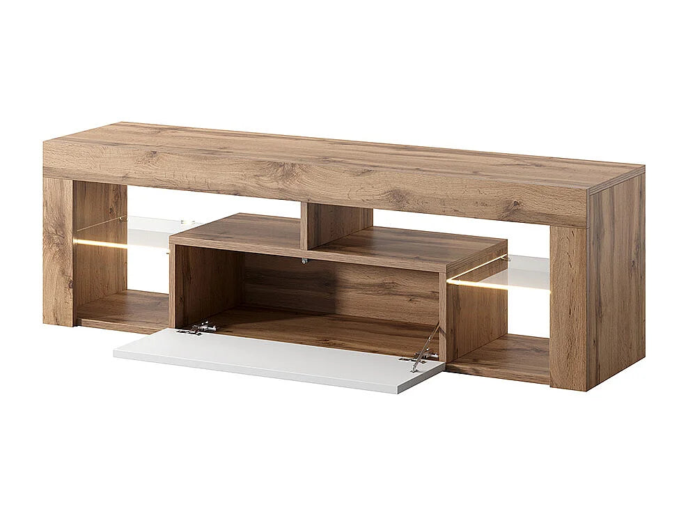 Meuble TV Effet Chêne Blanc - BIANKO vue 4