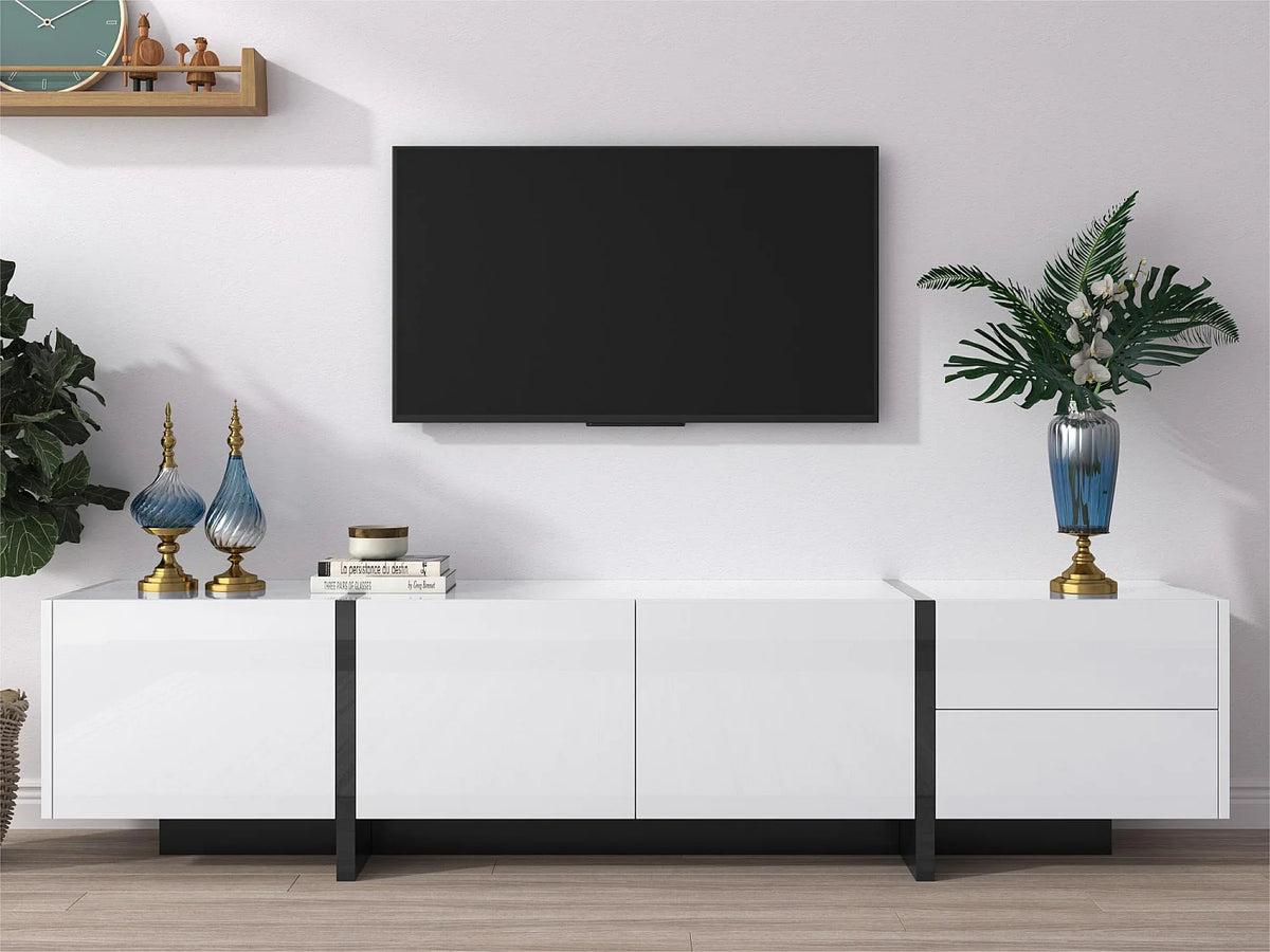 Meuble TV en Bois Blanc 190 cm - MODERNLUXE