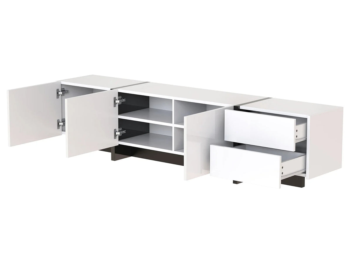 Meuble TV en Bois Blanc 190 cm - MODERNLUXE vue 5