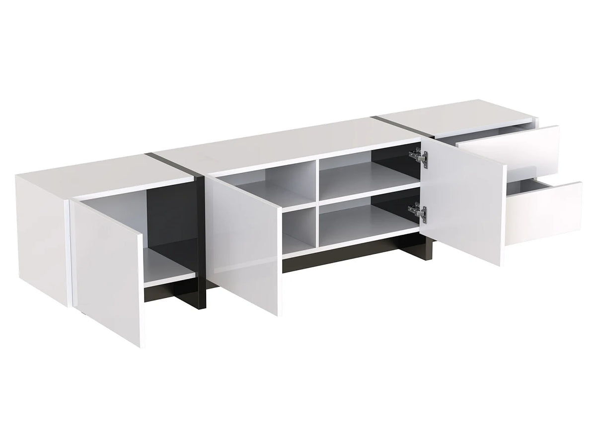 Meuble TV en Bois Blanc 190 cm - MODERNLUXE vue 6