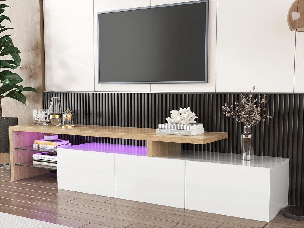 Meuble TV en Bois Blanc 198 cm - MODERNLUXE
