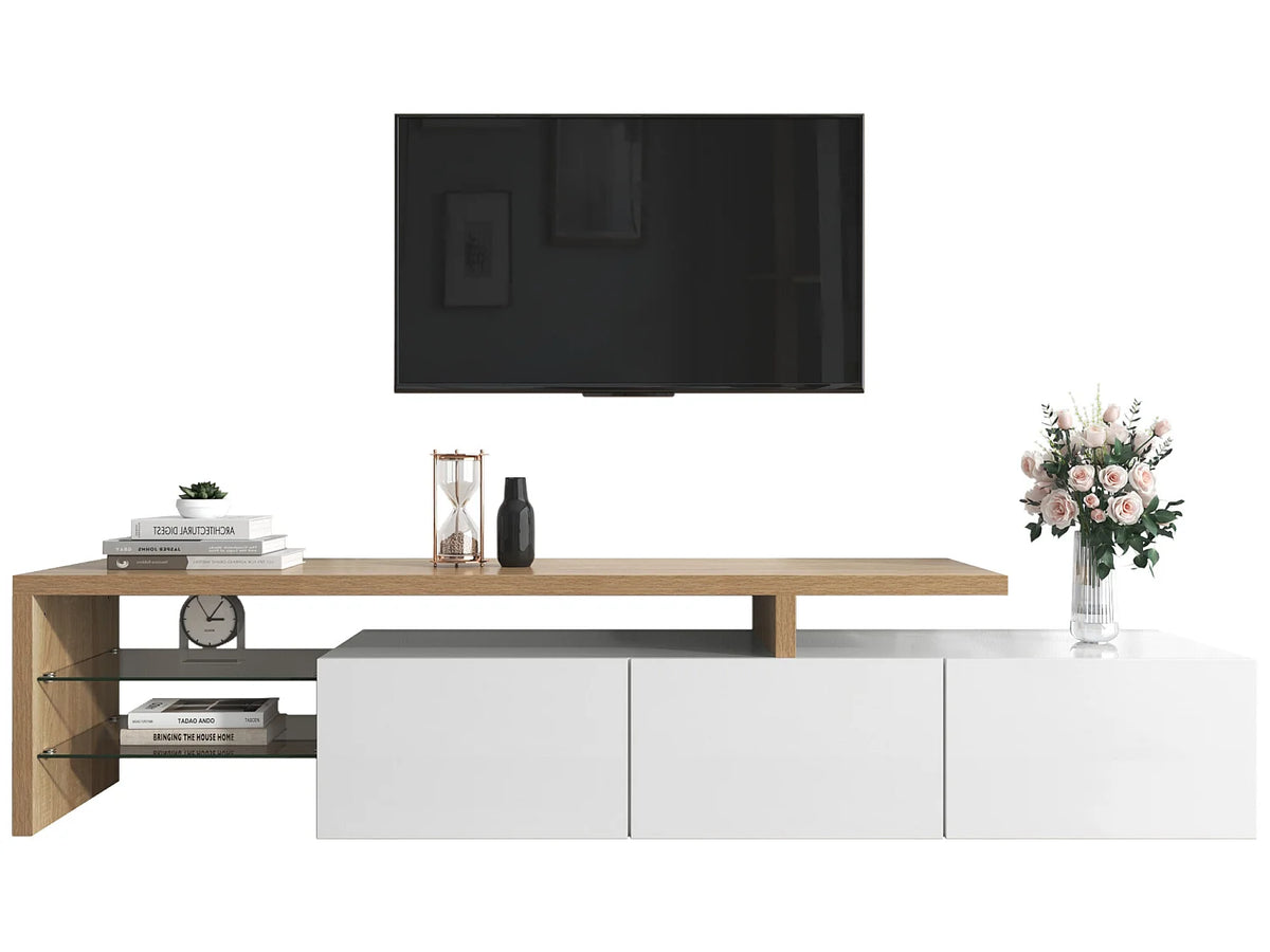 Meuble TV en Bois Blanc 198 cm - MODERNLUXE vue 4