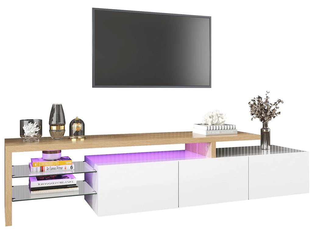 Meuble TV en Bois Blanc 198 cm - MODERNLUXE vue 7