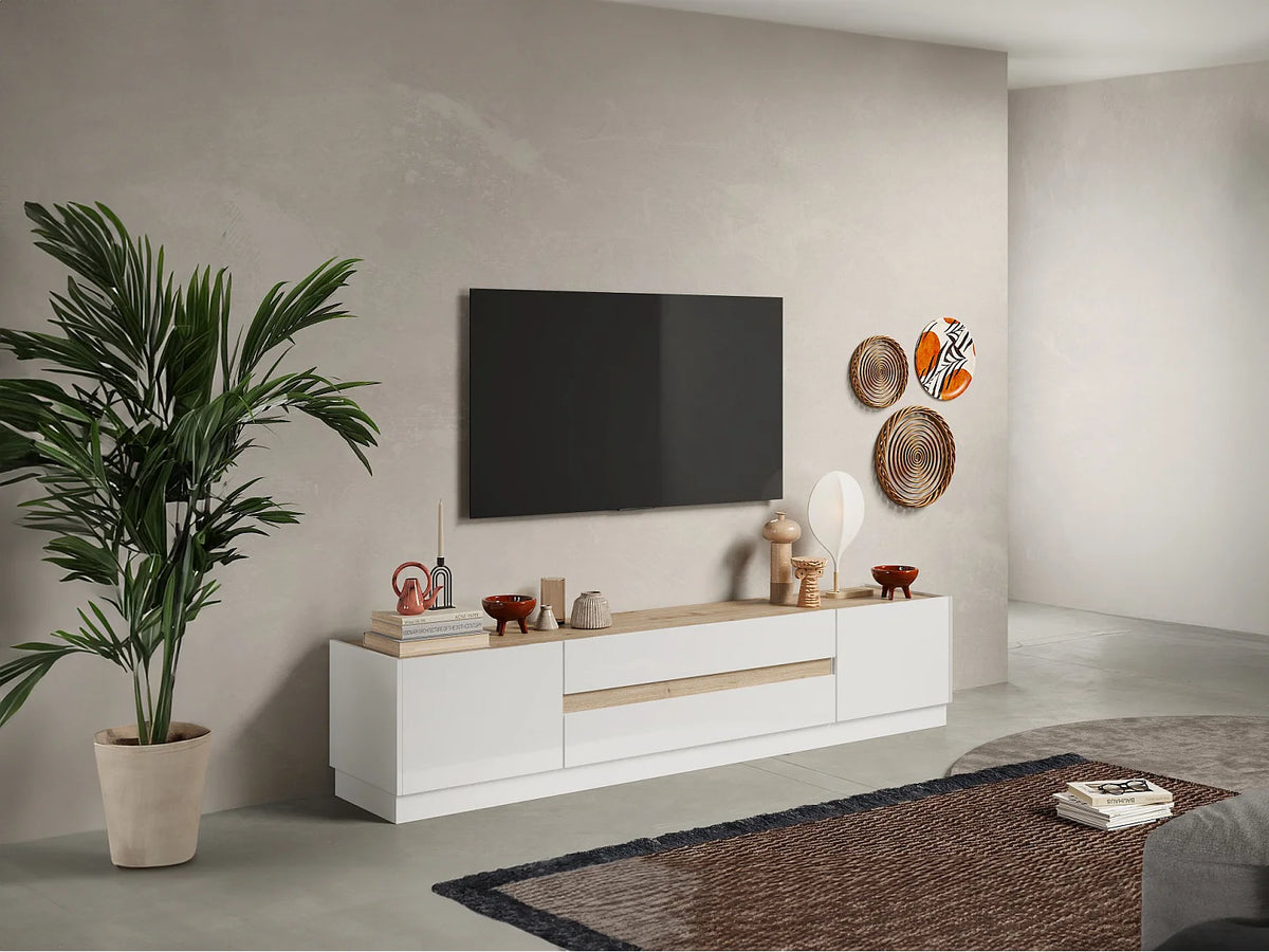 Meuble TV en Bois Blanc - EMORA