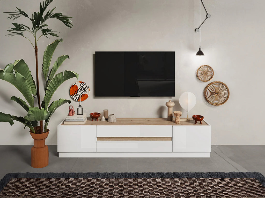 Meuble TV en Bois Blanc - EMORA vue 2