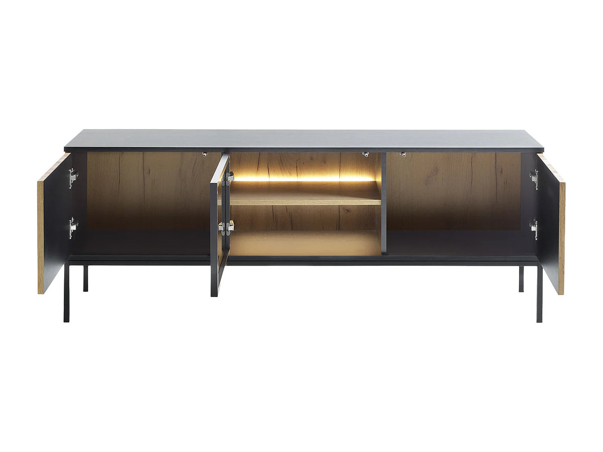 Meuble TV en Bois Noir 153 cm - OVILA vue 5