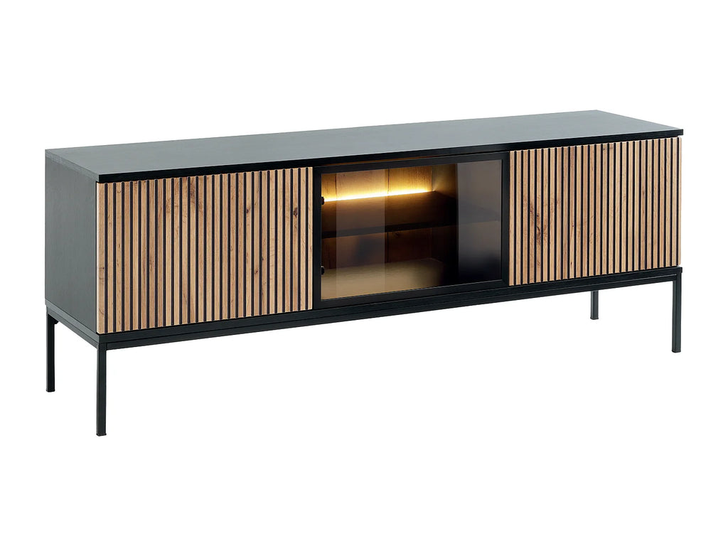 Meuble TV en Bois Noir 153 cm - OVILA vue 3