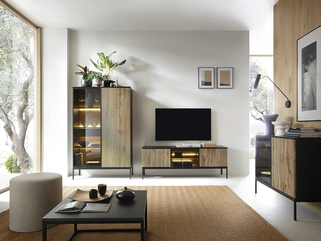 Meuble TV en Bois Noir 153 cm - OVILA vue 6