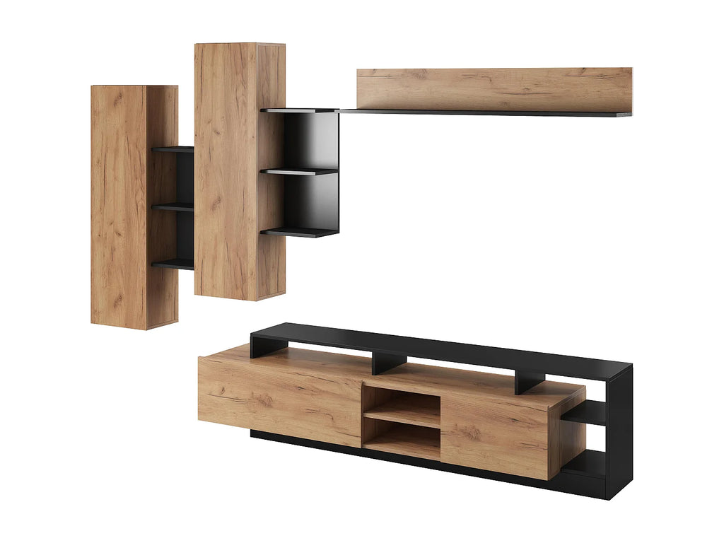 Meuble TV en Bois Gris 260 cm - IDESIA vue 2