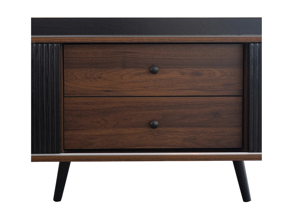 Meuble TV en Bois Noir 160 cm - MERAX vue 9