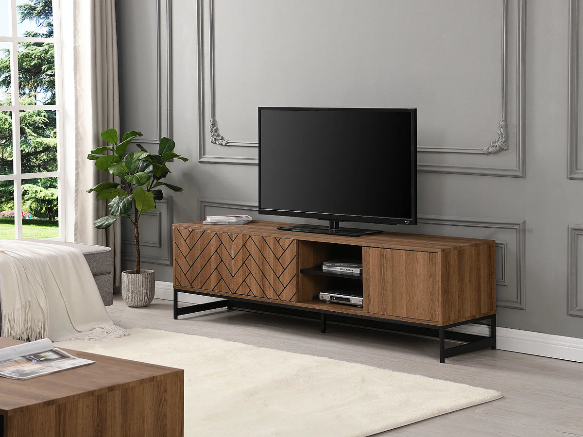 Meuble TV en Bois Noir - CARATANA