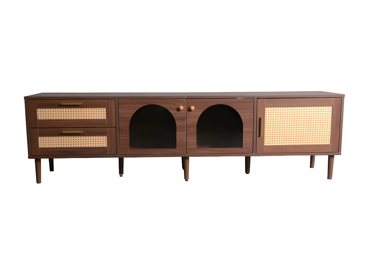 Meuble TV en Bois 180 cm 3 Portes - MODERNLUXE vue 8