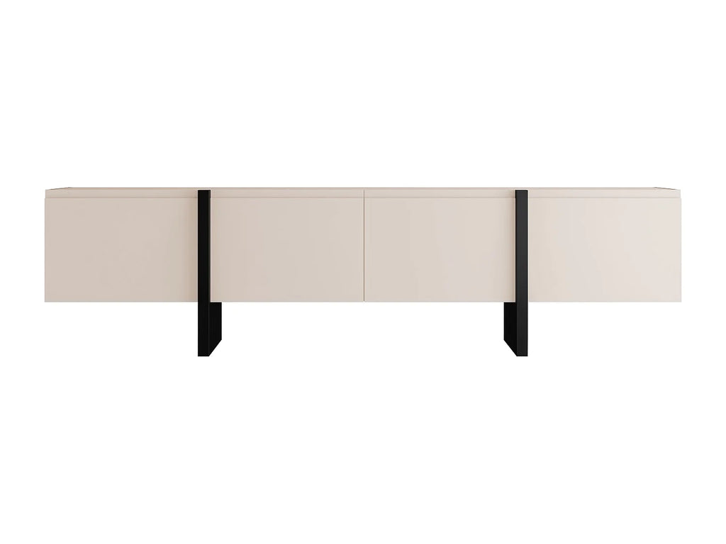 Meuble TV en Bois Noir - LUVONIA vue 3