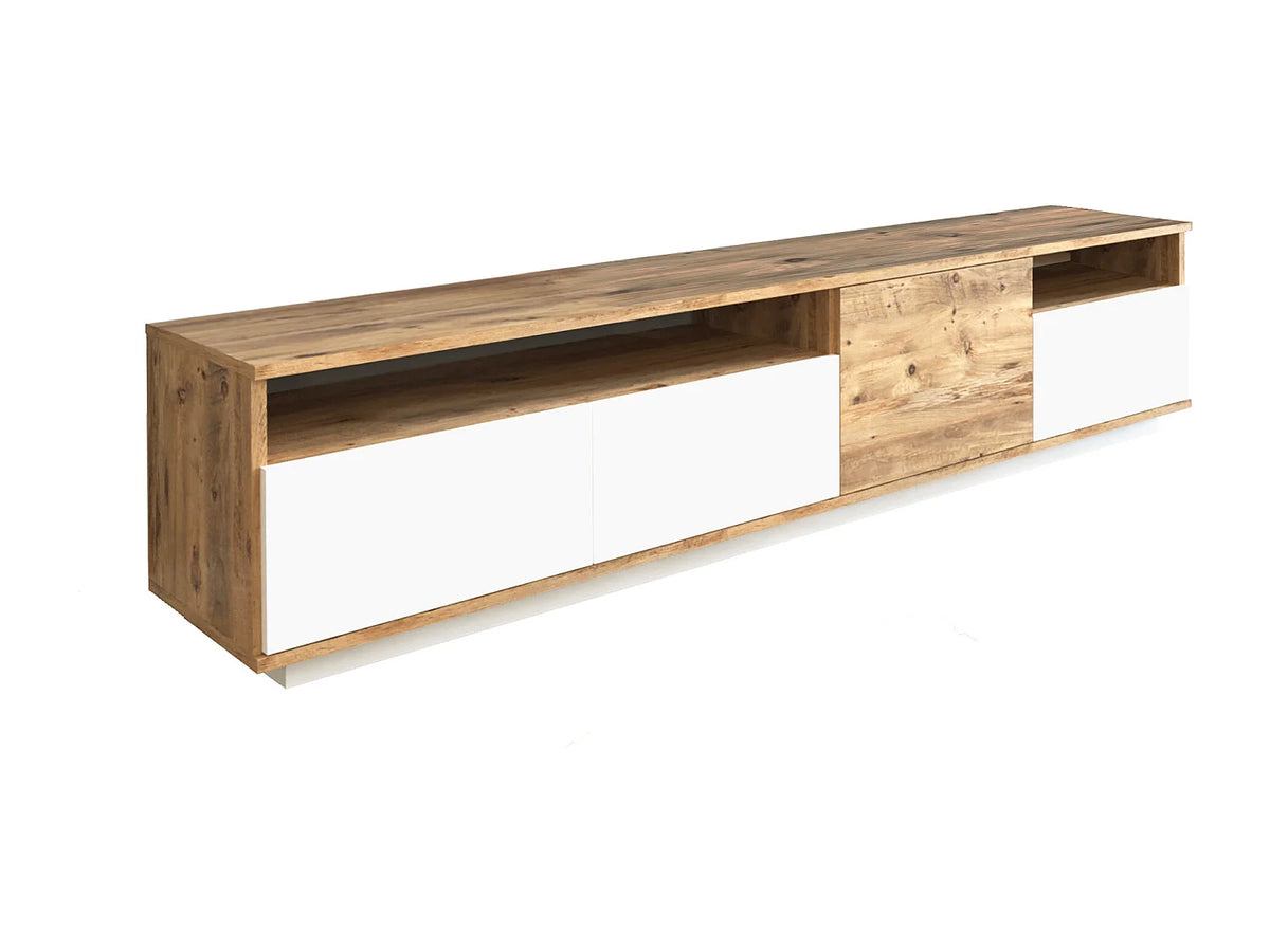 Meuble TV en Bois Blanc - CEDONA vue 3