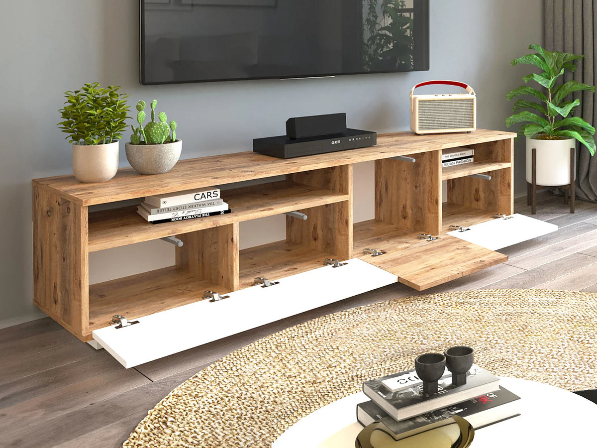 Meuble TV en Bois Blanc - CEDONA vue 5