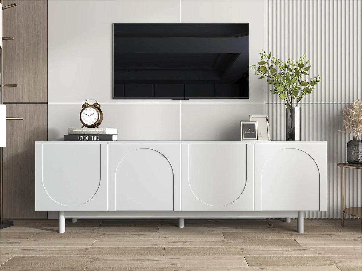 Meuble TV en Bois Blanc - MODERNLUXE