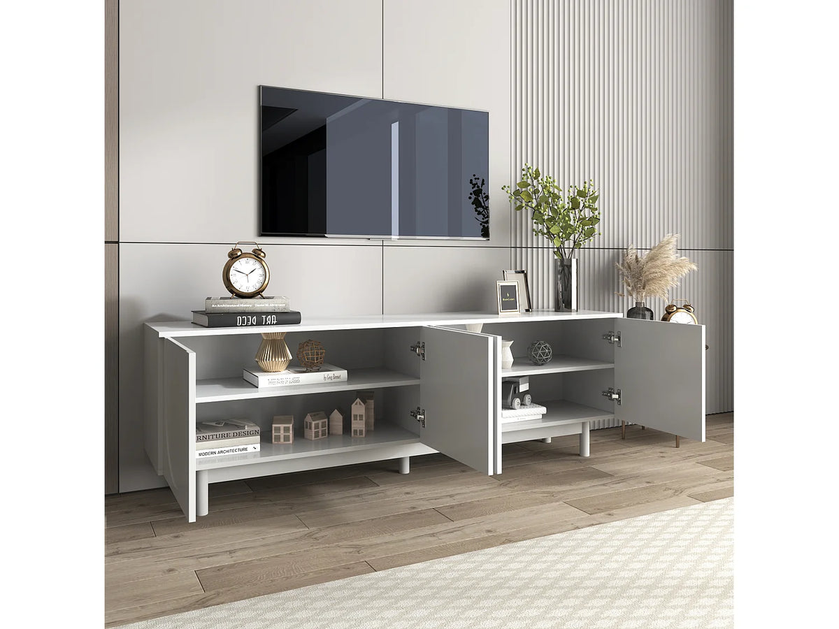 Meuble TV en Bois Blanc - MODERNLUXE vue 2