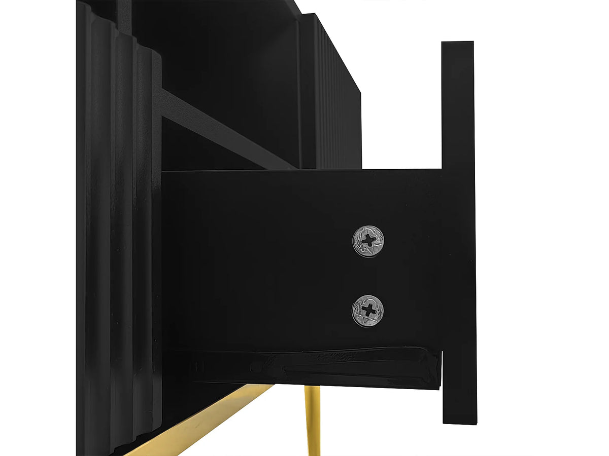 Meuble TV en Bois Noir 165 cm - MODERNLUXE vue 5