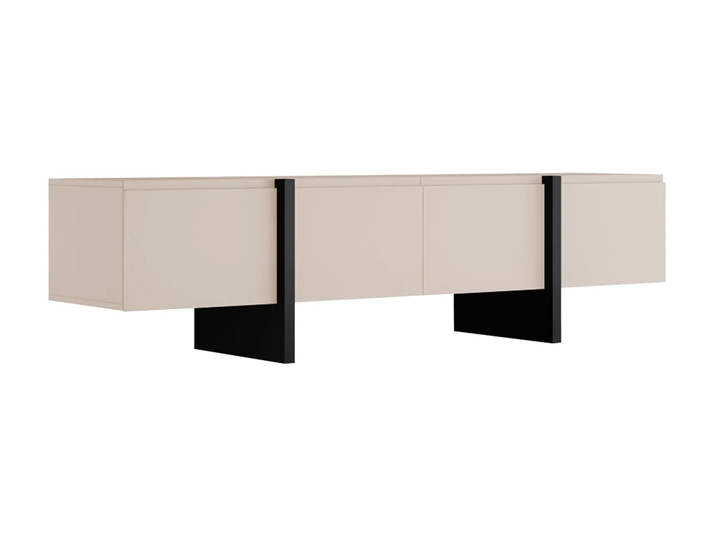 Meuble TV en Bois Noir - LUVONIA vue 2