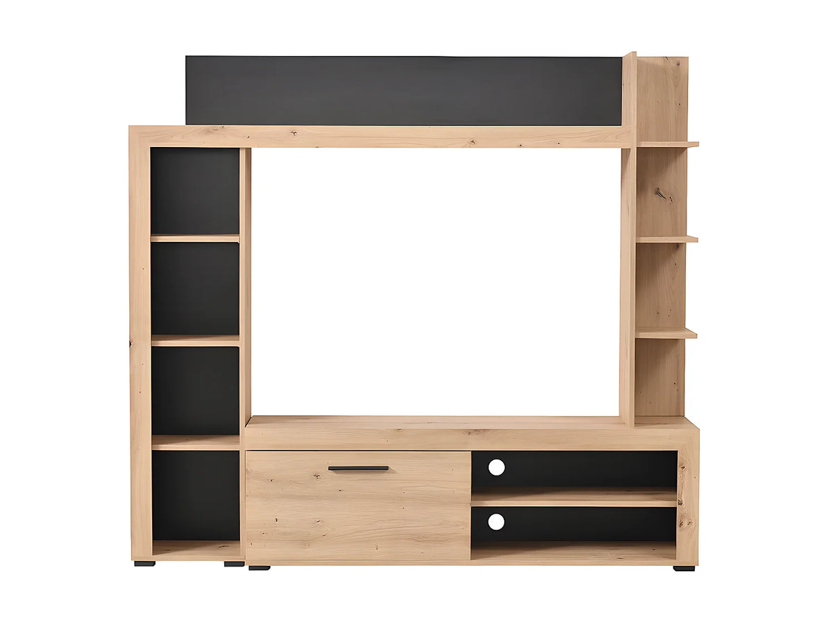 Meuble TV Effet Chêne Gris - BALTIMORE vue 2
