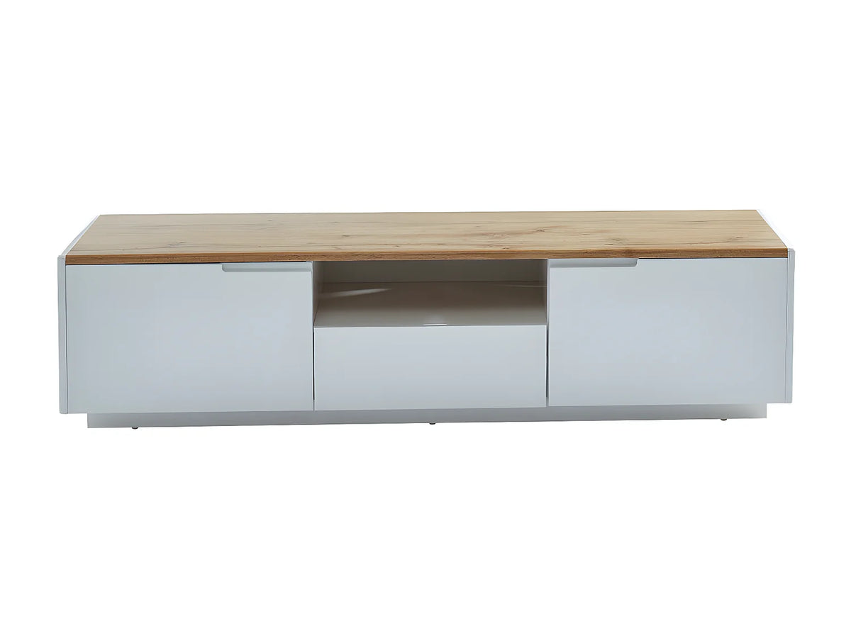 Meuble TV Effet Chêne Blanc - AMANI vue 2