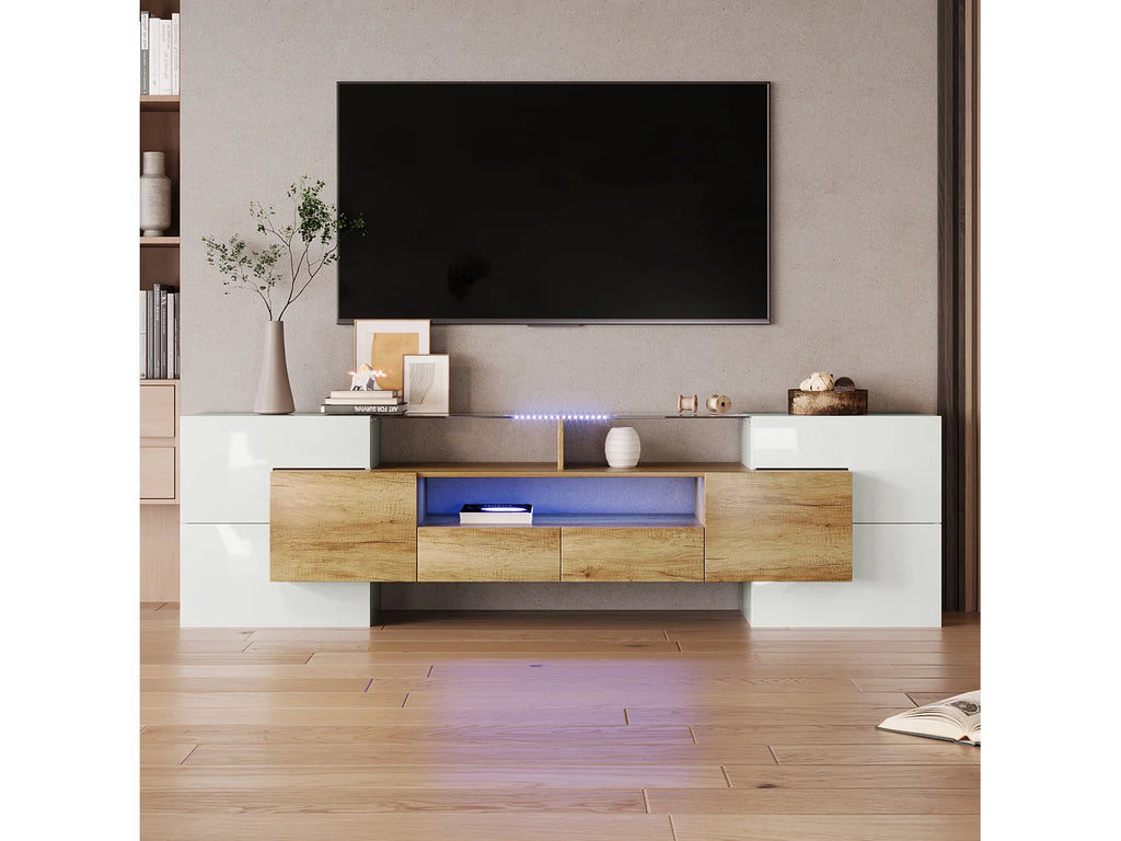 Meuble TV en Bois Blanc - EUROTUBE FR