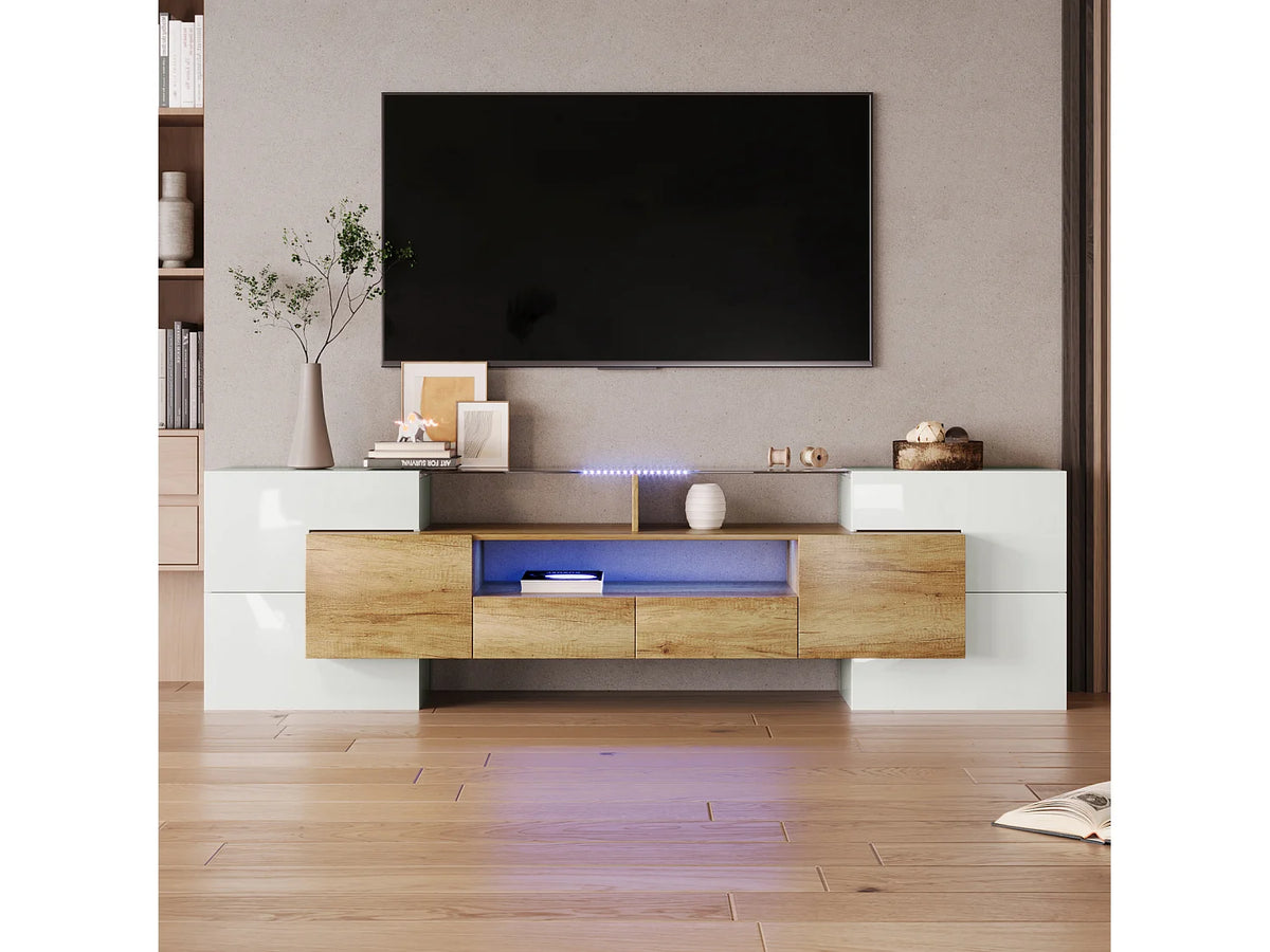 Meuble TV en Bois Blanc - EUROTUBE FR