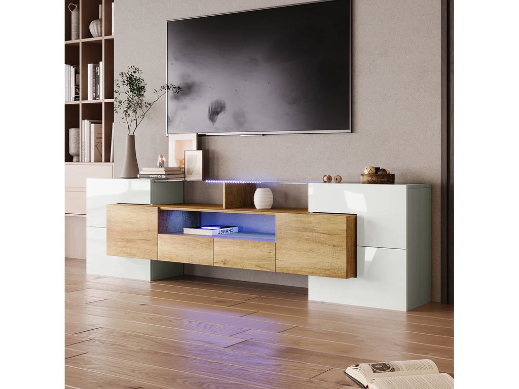 Meuble TV en Bois Blanc - EUROTUBE FR vue 2