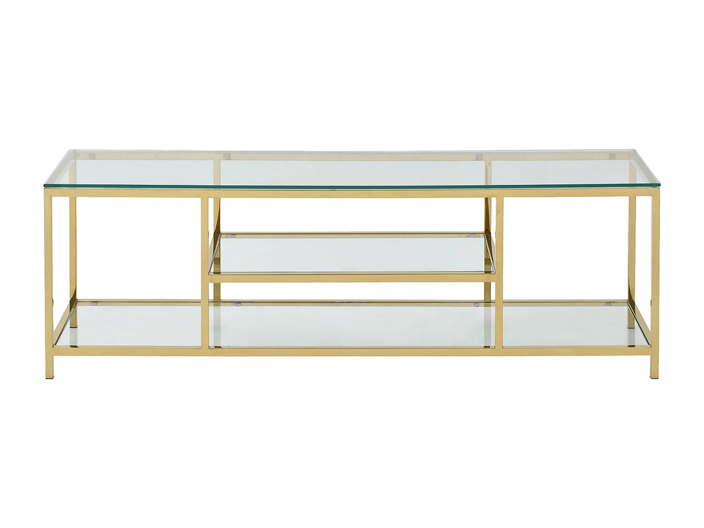 Meuble TV en Verre Doré - RIMALI vue 2