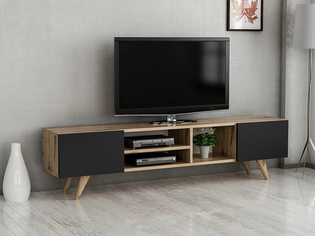 Meuble TV en Bois Noir - MOSTIA