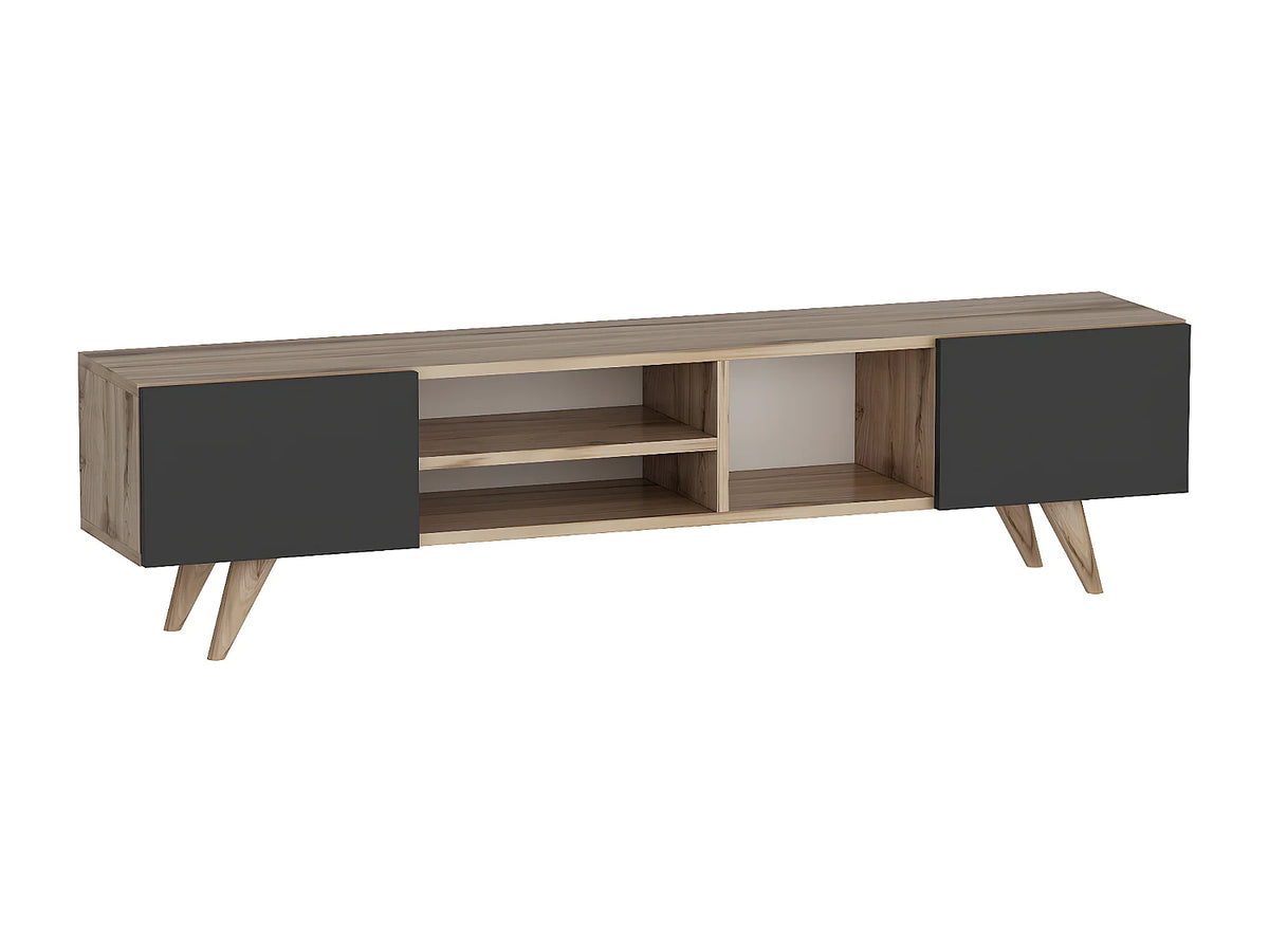 Meuble TV en Bois Noir - MOSTIA vue 3