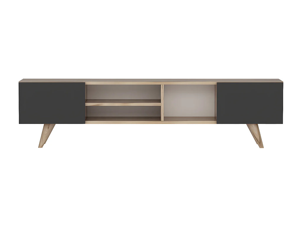 Meuble TV en Bois Noir - MOSTIA vue 2