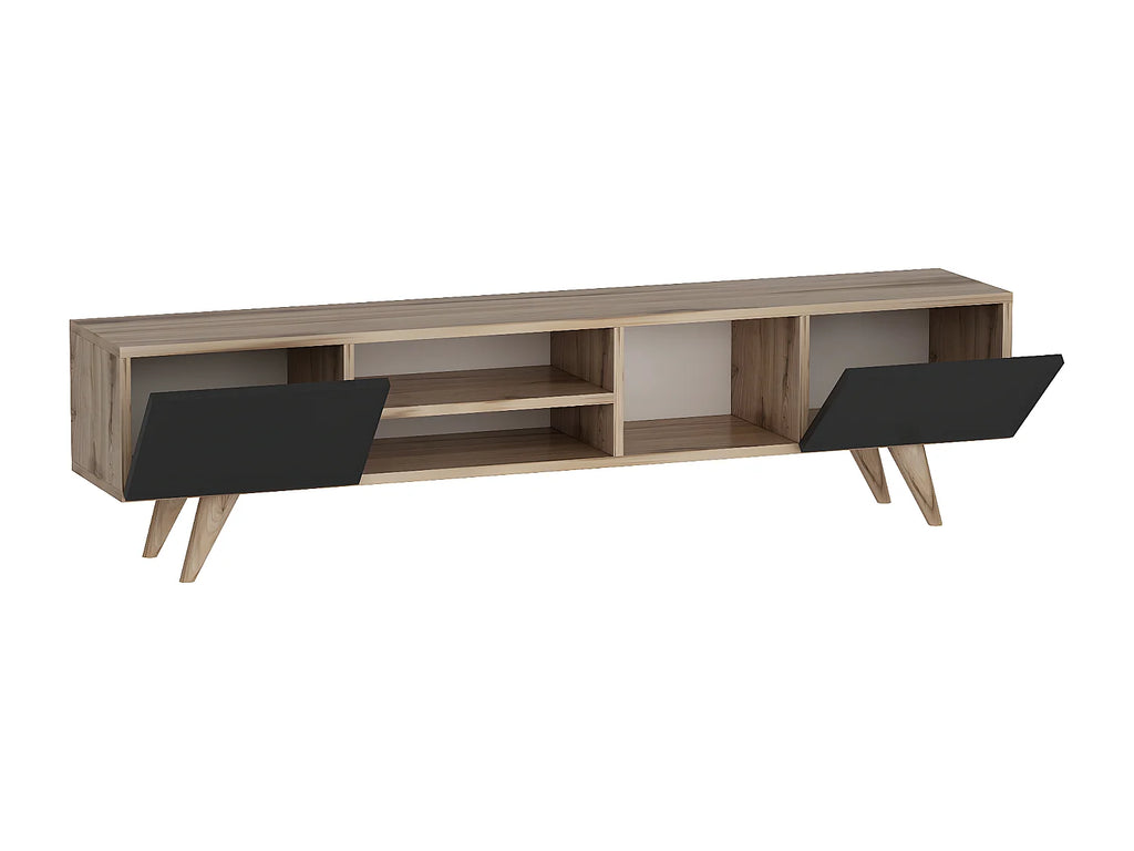 Meuble TV en Bois Noir - MOSTIA vue 4