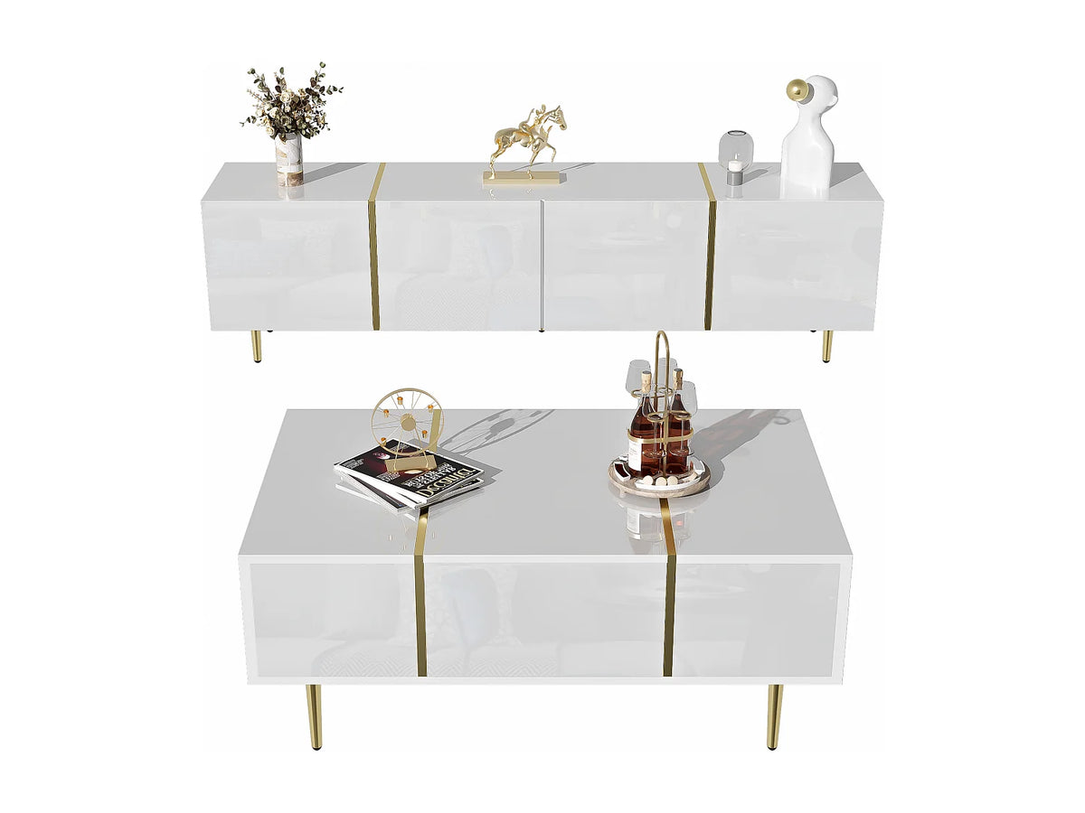 Meuble TV en Bois Blanc - MERAX vue 4